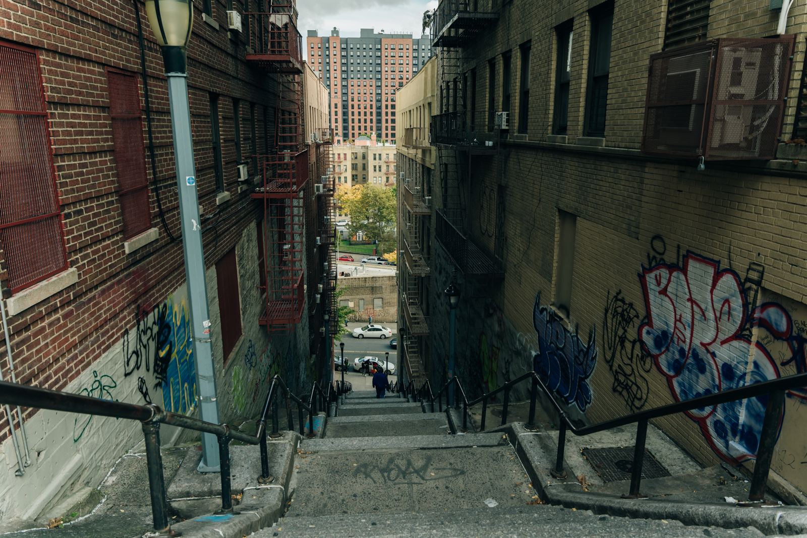 NEW YORK USANOVEMBER 82022 The tourist attraction staircase in Bronx