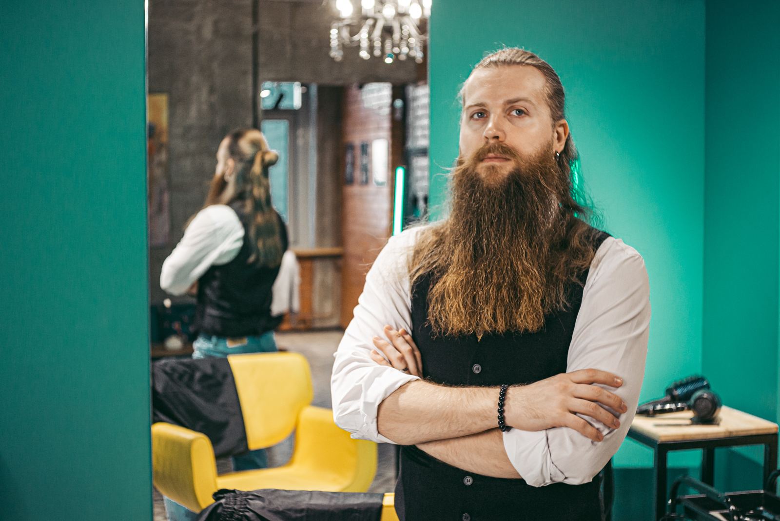 Man Bearded barber portrait