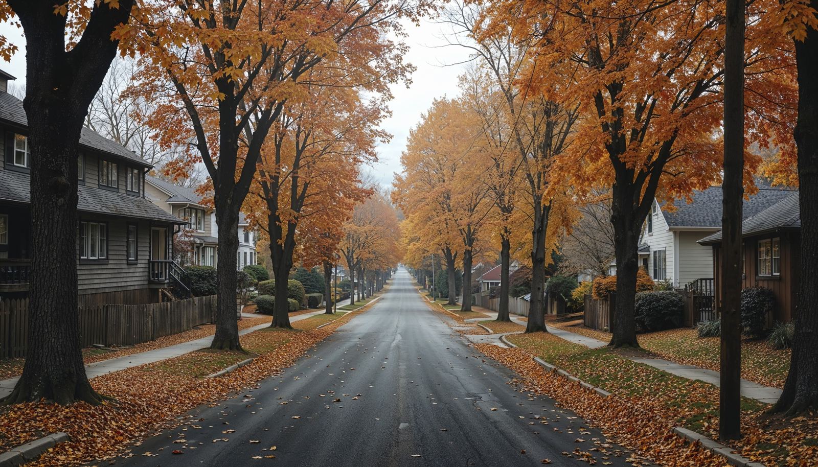 Beautiful street autumn season